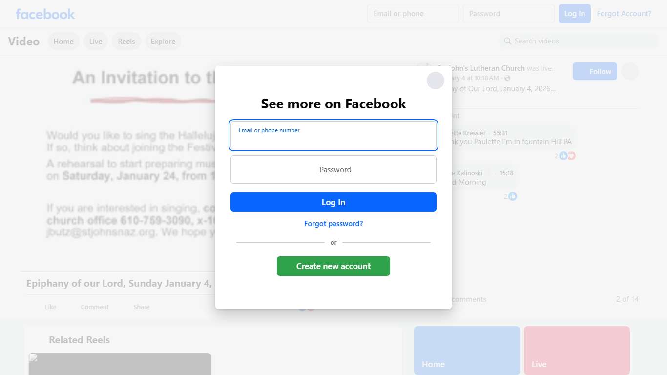 The Epiphany of Our Lord, January 4, 2026 Join us for worship on Saturday at 5:30pm or on Sunday at 8:00am or 10:30am. Our 10:30am Sunday service is live streamed on our Facebook page or YouTube channel. Come and see the Magi present their gifts to the one who is as Isaiah tells us saying, “Arise, shine, for your light has come.” Jesus is revealed to be God’s light and love for all people. The Chancel Choir sings “Upon a Calm and Quiet Night.” The hymns are (numbers from ELW): 302, an insert in 